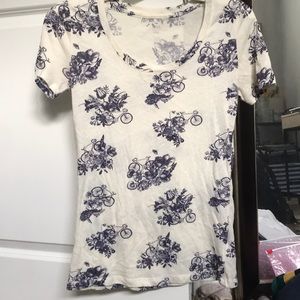BDG Scoopneck Top Floral and Bicycle Print